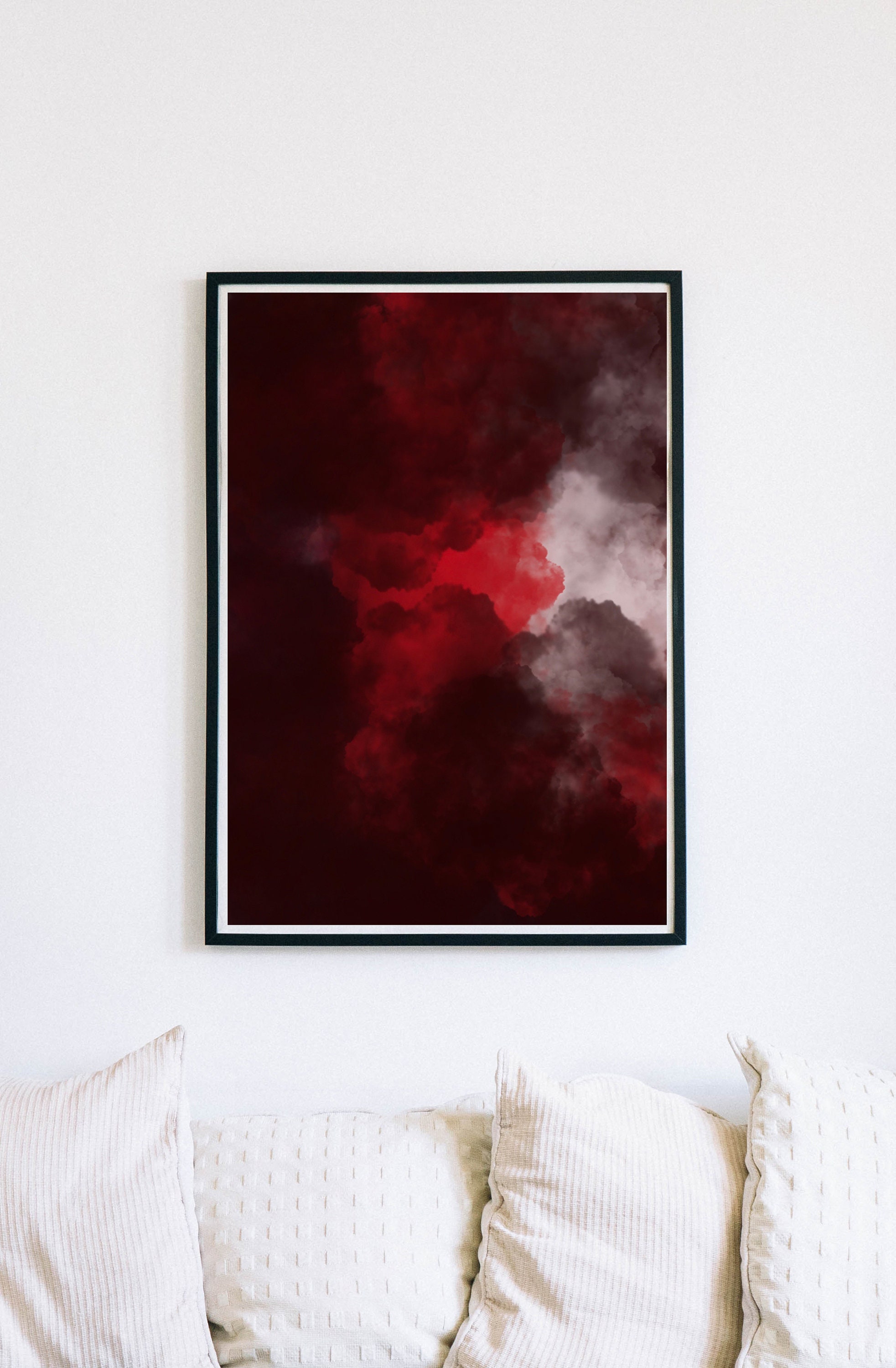 Red Cloud Poster Digital Print Red Cloud Abstract Art Red Cloud Wall
