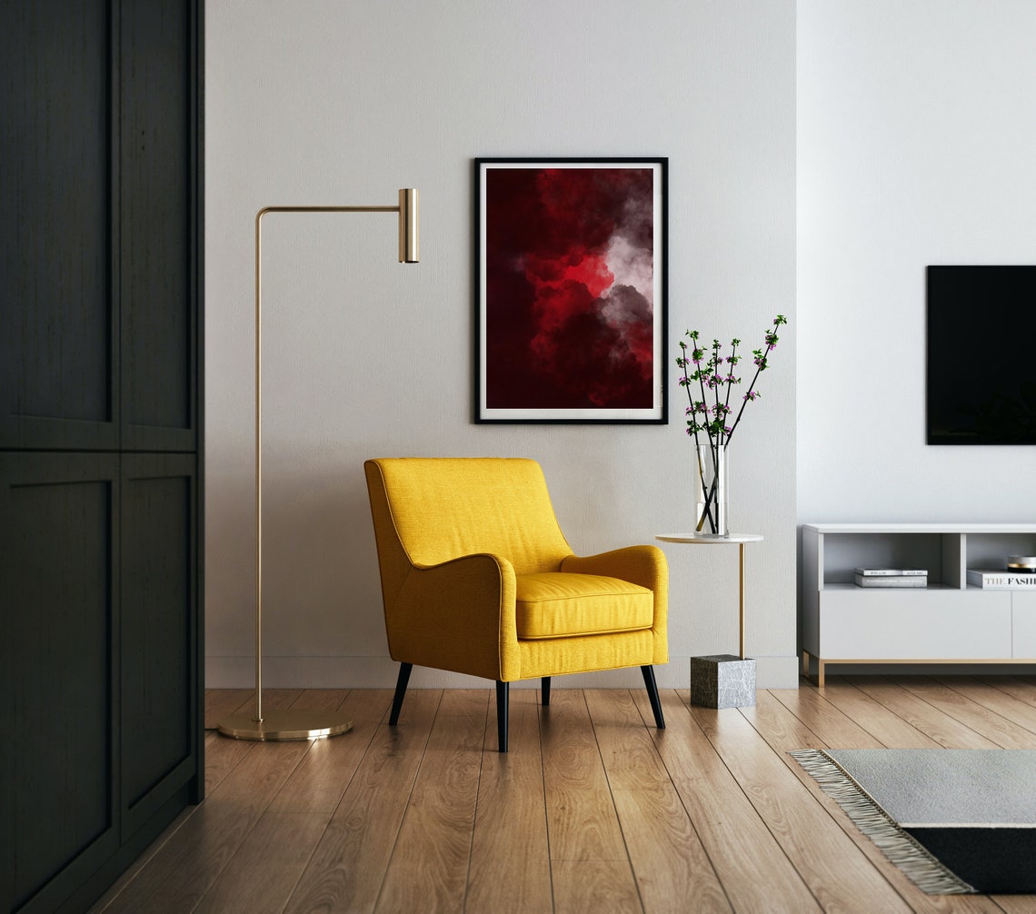 Red Cloud Poster Digital Print Red Cloud Abstract Art Red Cloud Wall