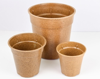 Grower Series Pot 6", 4.25", 3.37" Rice Hull Fiber | Organic Polymer Biodegradable Natural Color Live Plant Potting Supplies for Orchids