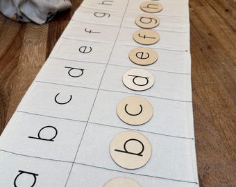 Alphabet mat, alphabet coins and mini storage bag set