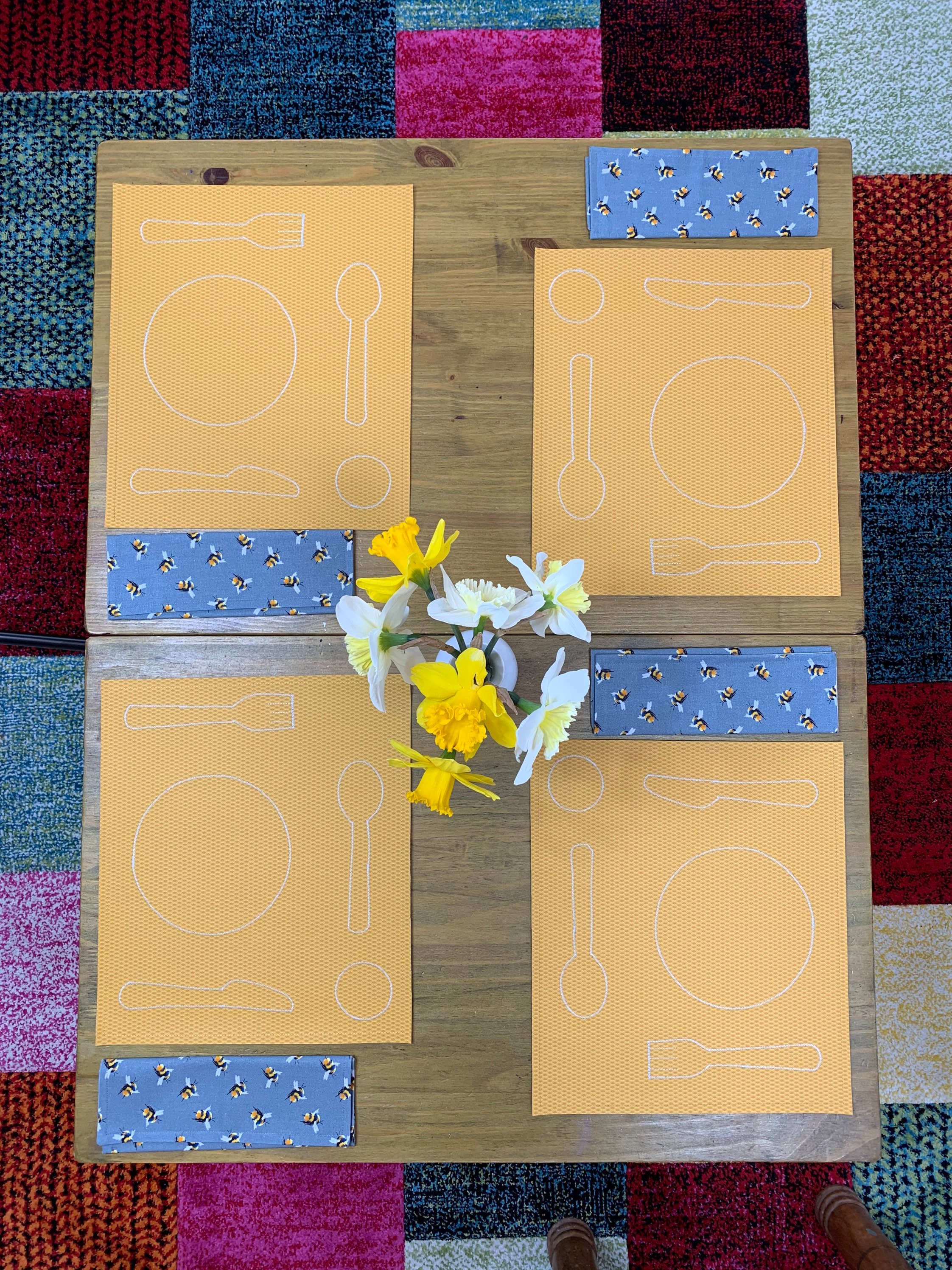 Wipe Clean Placemat, Yellow, Montessori Materials, Practical