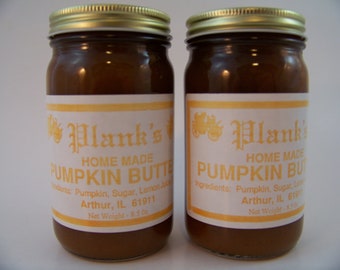 Planks Home Made Pumpkin Butter Spread Amish Country 8.5 OZ. ea. (2 Jars)