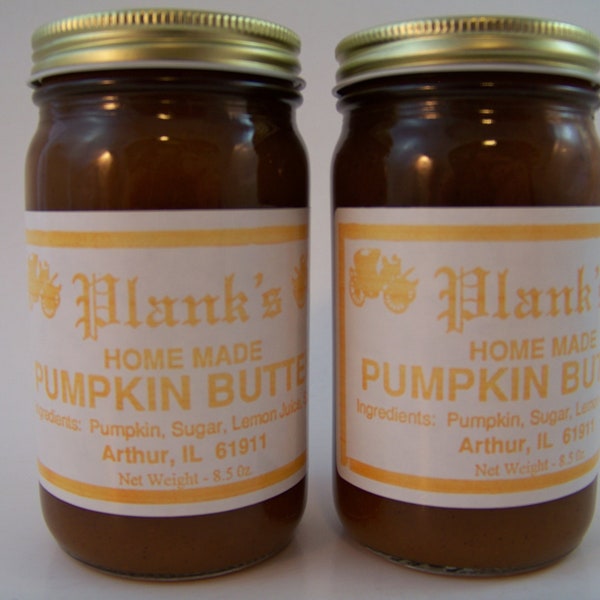 Planks Home Made Pumpkin Butter Spread Amish Country 8.5 OZ. ea. (2 Jars)