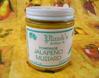 Hot Jalapeno Mustard 7 oz. Homemade Spreads Amish Country Plank's