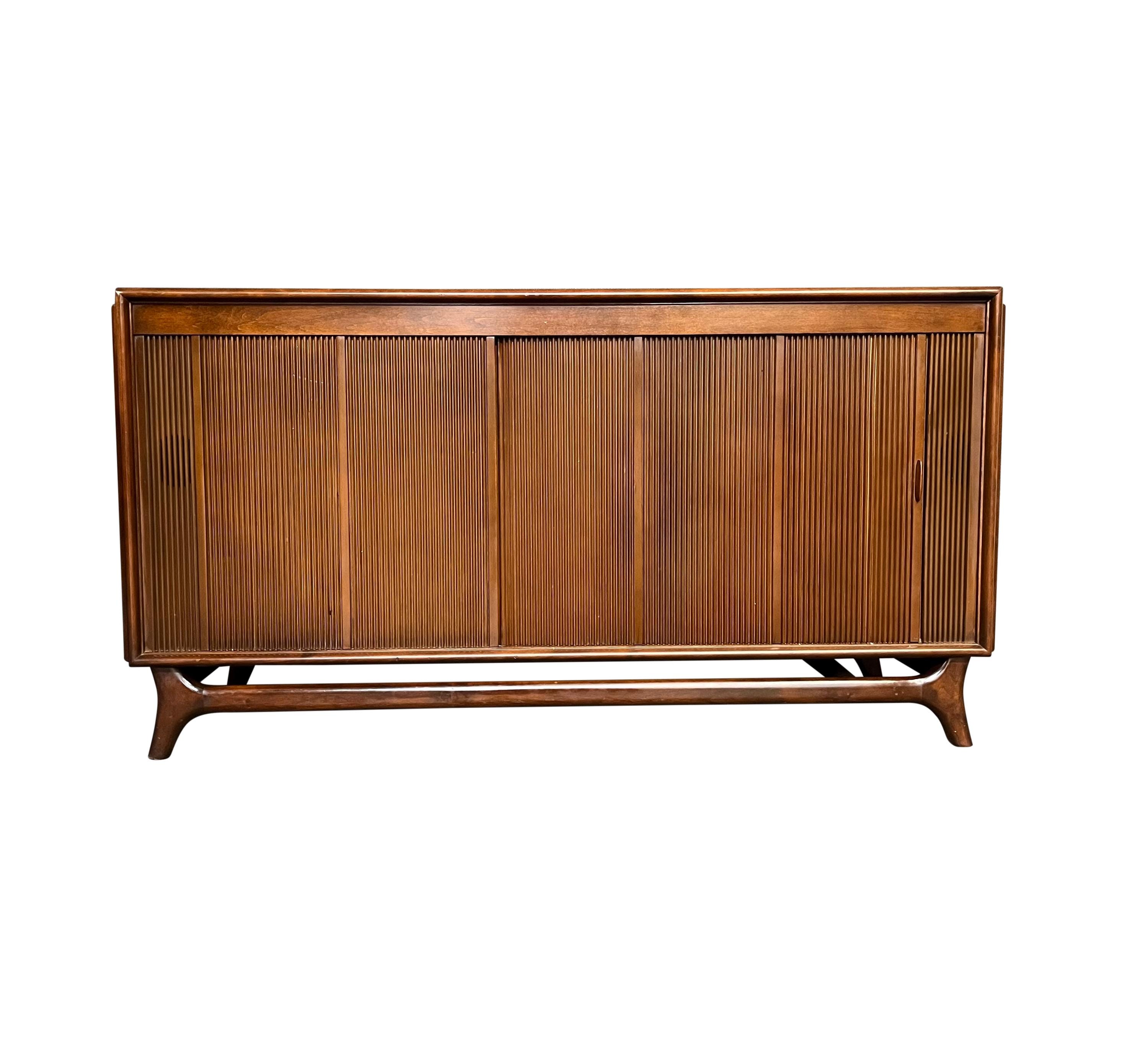 Vintage Mid Century Stereo Console Record Player Cabinet by