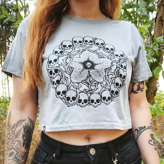 Henbane’s Power Crop Top T-shirt - Light Grey