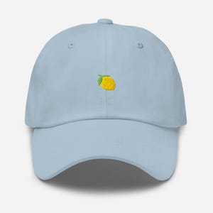 Lemon Emoji Hat: Embroidered Cotton Twill Cap