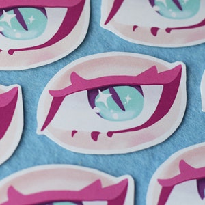 Oeil d’anime brillant | Autocollant en papier vinyle | Autocollant de voiture | Autocollant de boîtier de téléphone | Décalcomanies et skins