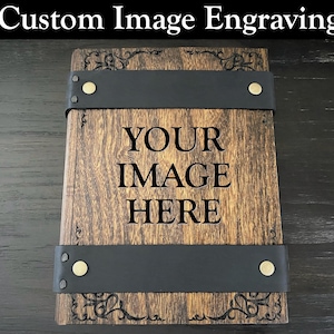 YOUR CUSTOM IMAGE - D&D Dice Box &quot;Nat20&quot; Engraved Battle Box w/ Tower | DnD Dice Tray, Spell Book | Dungeons and Dragons | Pathfinder | Gift