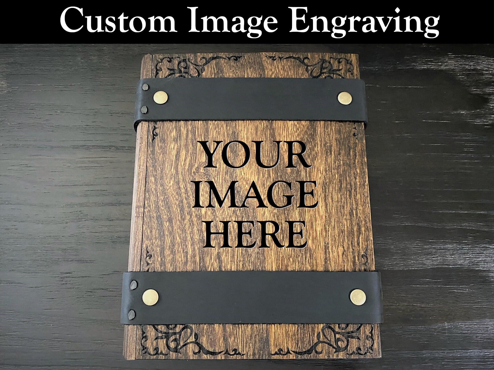 YOUR CUSTOM IMAGE - D&D Dice Box "Nat20" Engraved Spell Tom…