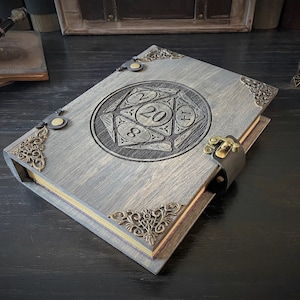 D&D Dice Box - &quot;D20&quot; Mystic Legacy Battle Box w/ Dice Tower | DnD Dice Tray | Book Box | Dungeons and Dragons | Pathfinder | Gift