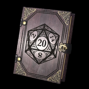 D&D Dice Box - &quot;D20&quot; Mystic Battle Box w/ Dice Tower | DnD Dice Tray, Book Box | Dungeons and Dragons | Pathfinder | Gift