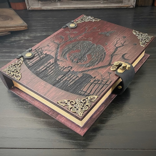 D&D Dice Box - "RavenScape" Mystic Legacy Engraved Spell Tome | DnD Dice Tray, Book Box | Dungeons and Dragons | Pathfinder | Gift