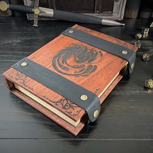 D&D Dice Box - &quot;Phoenix&quot; Nat20 Legacy Battle Box w/ Dice Tower | DnD Dice Tray | Book Box | Dungeons and Dragons | Pathfinder | Gift