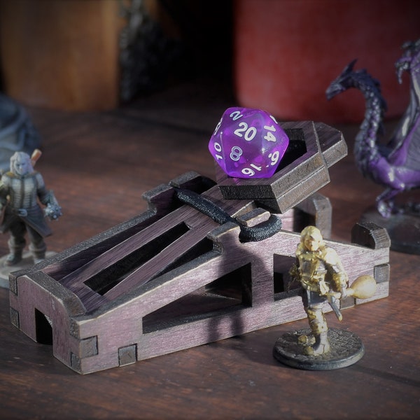 MiniCat - Dice Catapult Launcher for D&D / RPG Dice games - Dice Tower | Dice Tray | Dice Box Dungeons and Dragons | DnD | Pathfinder