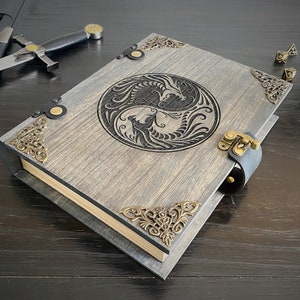 D&D Dice Box - &quot;Yin Yang&quot; Mystic Battle Box w/ Dice Tower | DnD Dice Tray, Book Box | Dungeons and Dragons | Pathfinder | Gift