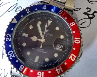 HOURGLASS red and blue heavyweight pepsi color bezel/ made by PARNIS