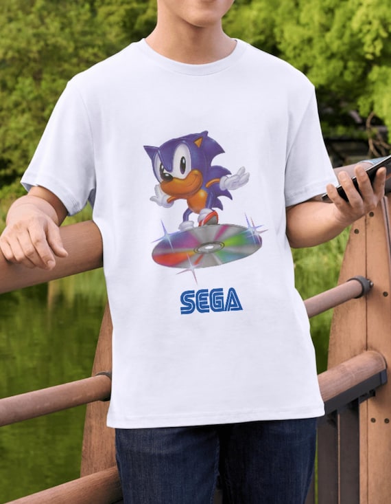 Sega Sonic the Hedgehog on a Disc T-shirt - Etsy