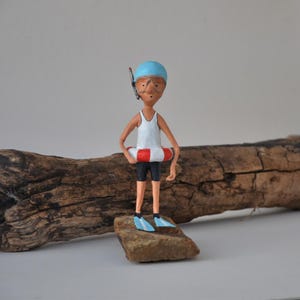 Divertente figurina di sub realizzata a mano, sostenibile con materiali di scarto | regalo unico!