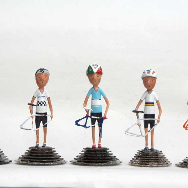 Tour de France-Radfahrer, Pappmaché-Fahrradfigur Peloton, Fahrrad-Memorabilien, König des Berges