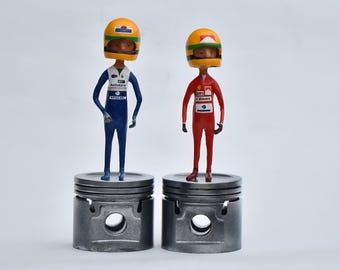 F1 Sculpture Ayrton Senna – Formula 1 Gift – Motorsport Decor – Handmade Racing Car Statue – F1 Art Collectible