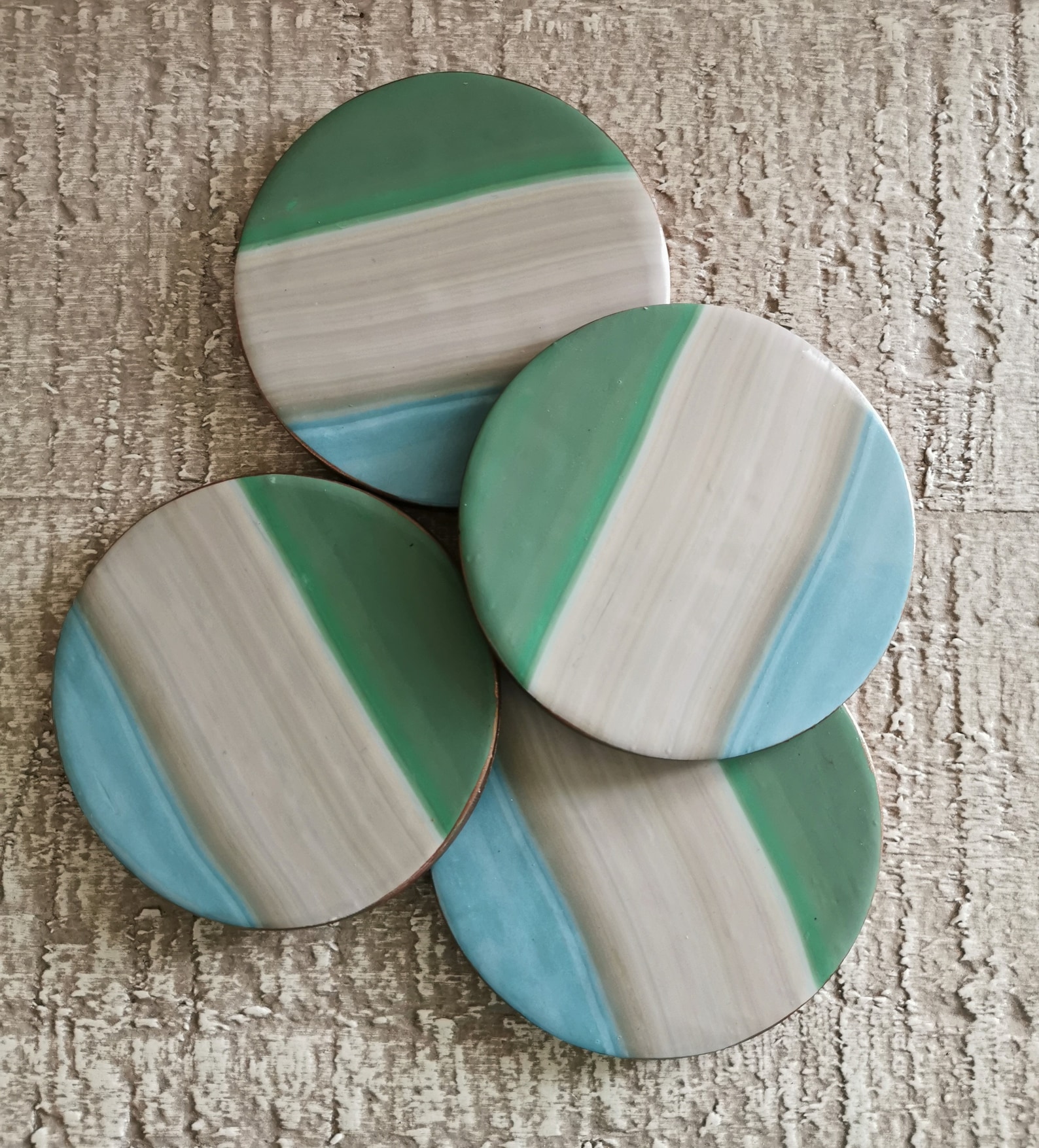 Set of 4 coasters Polymer Clay coasters Handmade Coasters Etsy