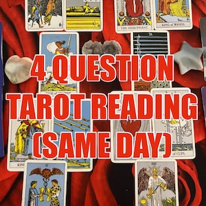 Lecture de tarot à 4 questions (LE MÊME JOUR) Lecture de texte Pas de vidéo (lire la description)