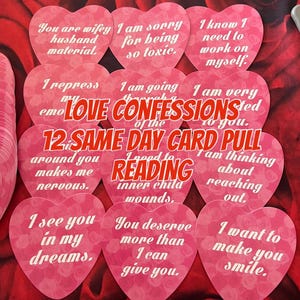 12 confessions d'amour le MÊME JOUR de votre personne 12 cartes (cartes uniquement)