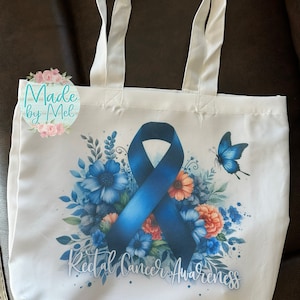 Rectal Cancer Awareness Tote Grocery Shopping Bag Ribbon Colon Rectal Cancer Fighter Awareness Oncology Nurse Gift Survivor Chemo Support