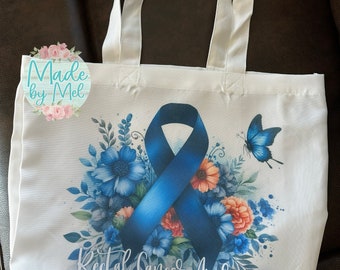 Rectal Cancer Awareness Tote Grocery Shopping Bag Ribbon Colon Rectal Cancer Fighter Awareness Oncology Nurse Gift Survivor Chemo Support