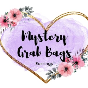 Mystery Grab Bag of Handmade Earrings wood acrylic Gift for Her Daughter Mixed Earring Set, Assorted Pack, Jewelry Surprise Bag 5 Pairs
