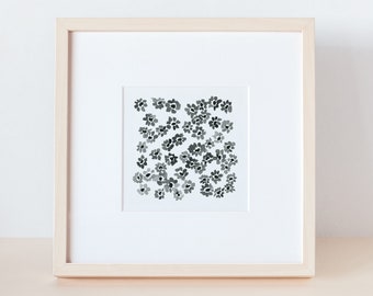 Flower Chamomile Watercolor Art Black White Flower Painting Simple Nature Wall Art Minimal Nature Art Digital