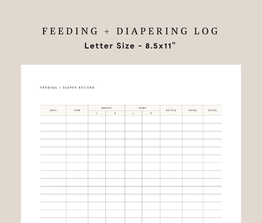Newborn Log Baby Care Chart Baby Care Log Infant Daily Log Baby Feeding Log Baby Care Template