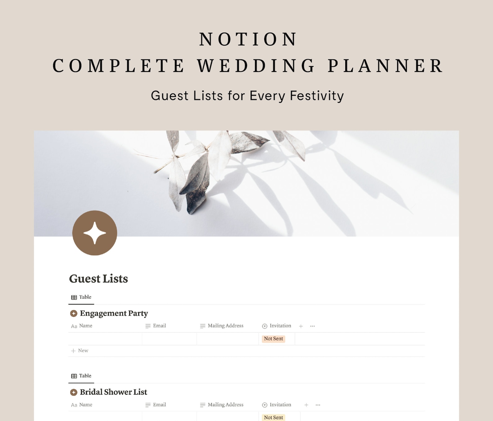 Aesthetic Notion Template Wedding Planner Notionplanner Wedding ...
