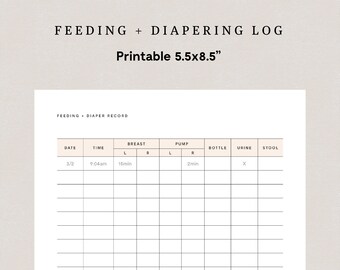 Printable Baby Log Digital Baby Tracker Newborn Log Baby - Etsy
