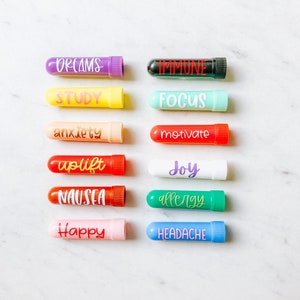 Inhalateurs d&#39;huiles essentielles, inhalateurs d&#39;aromathérapie, inhalateurs d&#39;huiles essentielles, inhalateur d&#39;huiles essentielles personnalisé, inhalateur d&#39;huiles essentielles AVEC étiquette