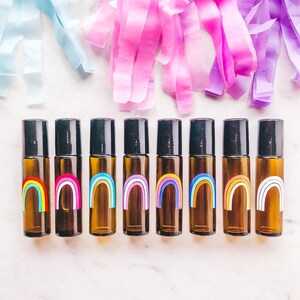 Rainbow Essential Oil Labels, Rainbow Roller-Bottle Labels, Essential Oil Labels, Roller-Bottle Labels, Custom Rainbow Labels, Rainbow Decal