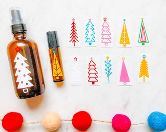 Christmas Essential Oil Labels, Essential Oil Labels, Christmas Roller-Bottle Labels, Christmas Spray Labels, Christmas Tree Labels, Decals