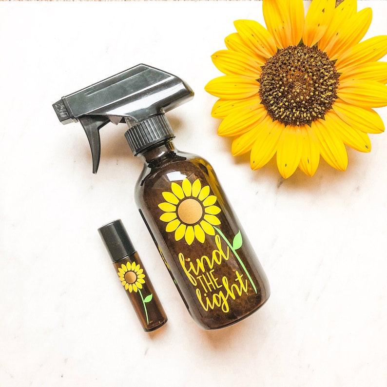 Sunflower Essential Oil Label Sunflower Spray Bottle Label Etsy