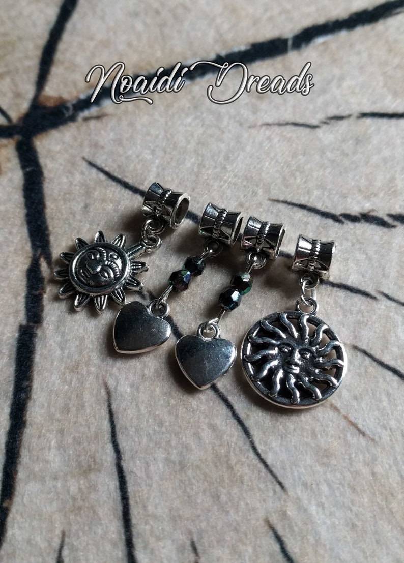 Dread beads ~ Set of 4 dangling dread beads /'/'Set 2/'/' ~ Handmade ~ by NoaidiDreads