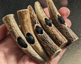 Dread / hair ties with real antler tip (Medium) ~ Dread accessories ~ by NoaidiDreads