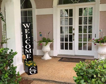 Welcome Sign Planter Box, Porch Planter, Welcome Board With Planter, Homeowner Gift, Front Entryway Sign, Entryway Planter, 5ft
