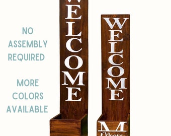 Welcome Sign Planter Box, Welcome Board With Planter, Welcome Sign for Front Porch, Front Porch Planter, Porch Sign, Front Porch Decor
