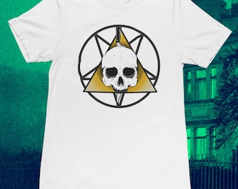 Occult Skull T-Shirt, Goth Tee, Alternative Clothing, Punk Shirt, Halloween Graphic Top