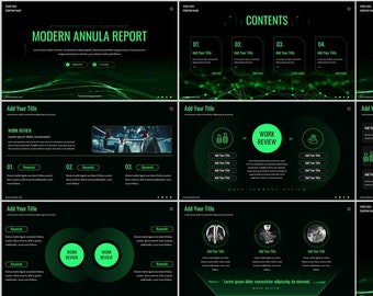 Modern Green Technology Annual Summary PowerPoint Template