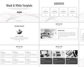 Black & White Business Report PowerPoint Template