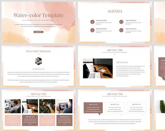 Minimal Watercolor Style PowerPoint Template