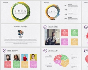 Minimal Watercolor Style PowerPoint Template