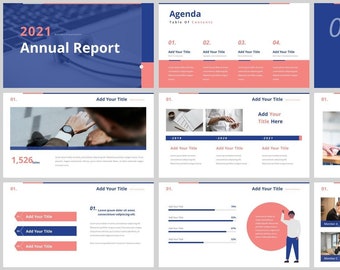 Modern Clean Business Annual Report PowerPoint Template