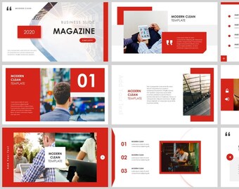 Minimal Magazine Style Business PowerPoint Template